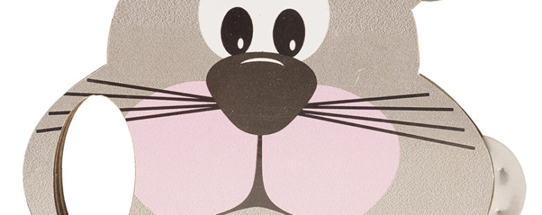 PANDERO INFANTIL FIGURA E IMAGEN DE GATO